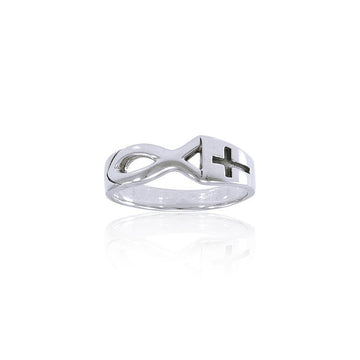 Cross Fish Silver Ring TR1091 - Jewelry